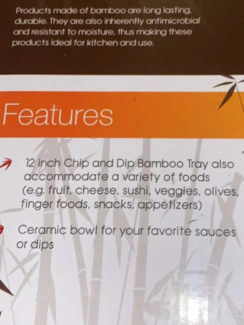 Grande Chef Gourmet Bamboo 2 pc Chip & Dip Tray